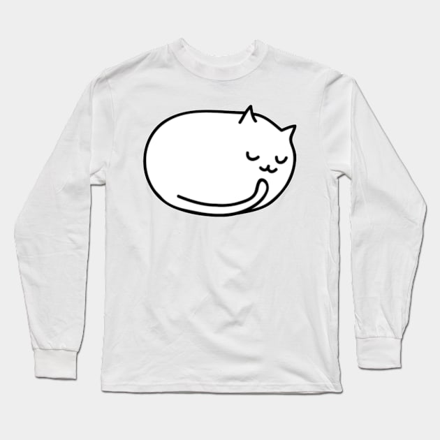 Cute Cat Long Sleeve T-Shirt by ghjura